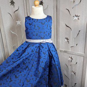 NEW Royal blue lace flower girl easter dress country style size 4
